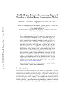 Usable Region Estimate for Assessing Practical Usability of Medical
  Image Segmentation Models