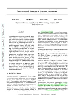 Non-Parametric Inference of Relational Dependence