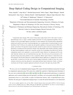 Deep Optical Coding Design in Computational Imaging