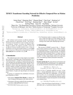 TENET: Transformer Encoding Network for Effective Temporal Flow on
  Motion Prediction