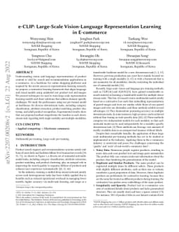e-CLIP: Large-Scale Vision-Language Representation Learning in
  E-commerce