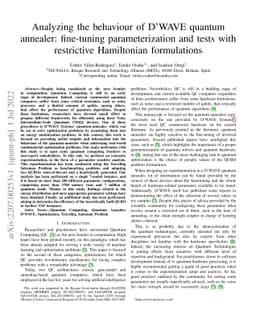 Analyzing the behaviour of D'WAVE quantum annealer: fine-tuning
  parameterization and tests with restrictive Hamiltonian formulations