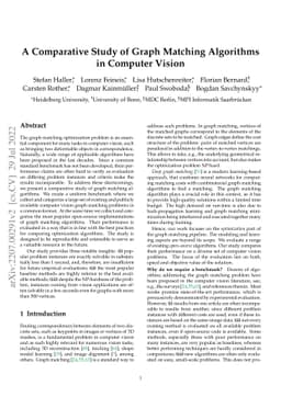 A Comparative Study of Graph Matching Algorithms in Computer Vision