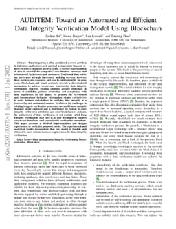 AUDITEM: Toward an Automated and Efficient Data Integrity Verification
  Model Using Blockchain