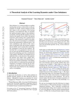 A Theoretical Analysis of the Learning Dynamics under Class Imbalance