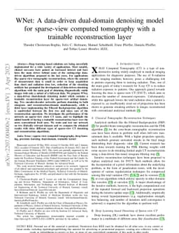 WNet: A data-driven dual-domain denoising model for sparse-view computed
  tomography with a trainable reconstruction layer