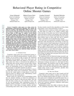 Behavioral Player Rating in Competitive Online Shooter Games