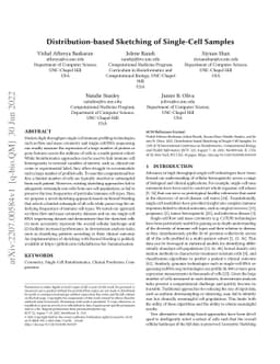 Distribution-based Sketching of Single-Cell Samples