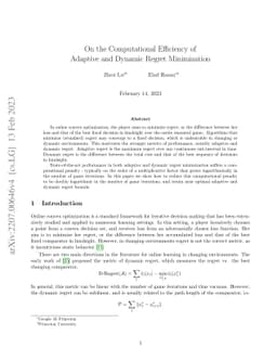 On the Computational Efficiency of Adaptive and Dynamic Regret
  Minimization