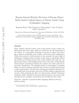 Human-Assisted Robotic Detection of Foreign Object Debris Inside
  Confined Spaces of Marine Vessels Using Probabilistic Mapping