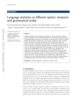 Language statistics at different spatial, temporal, and grammatical
  scales