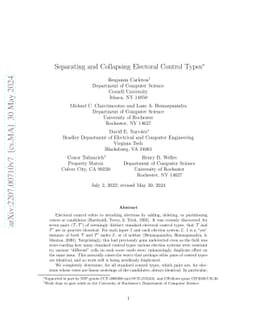 Separating and Collapsing Electoral Control Types