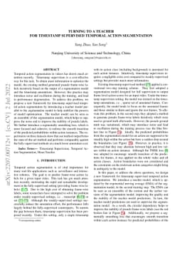 Turning to a Teacher for Timestamp Supervised Temporal Action
  Segmentation