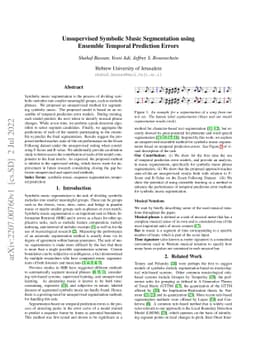 Unsupervised Symbolic Music Segmentation using Ensemble Temporal
  Prediction Errors