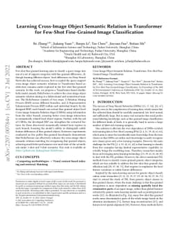 Learning Cross-Image Object Semantic Relation in Transformer for
  Few-Shot Fine-Grained Image Classification