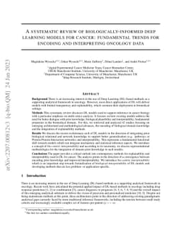 A systematic review of biologically-informed deep learning models for
  cancer: fundamental trends for encoding and interpreting oncology data