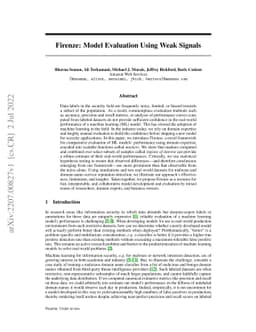 Firenze: Model Evaluation Using Weak Signals