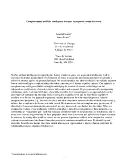Complementary artificial intelligence designed to augment human
  discovery