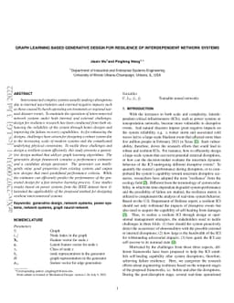 Graph Learning based Generative Design for Resilience of Interdependent
  Network Systems