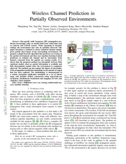 Wireless Channel Prediction in Partially Observed Environments