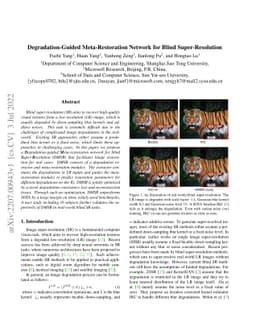 Degradation-Guided Meta-Restoration Network for Blind Super-Resolution