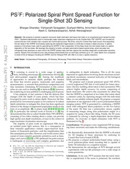 PS$^2$F: Polarized Spiral Point Spread Function for Single-Shot 3D
  Sensing