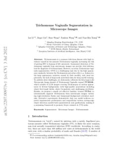 Trichomonas Vaginalis Segmentation in Microscope Images