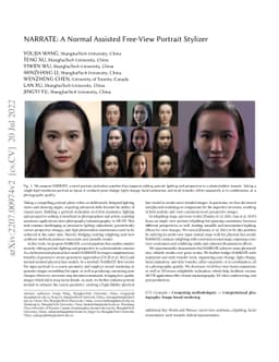 NARRATE: A Normal Assisted Free-View Portrait Stylizer