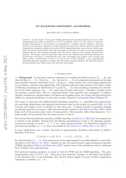 On backward smoothing algorithms