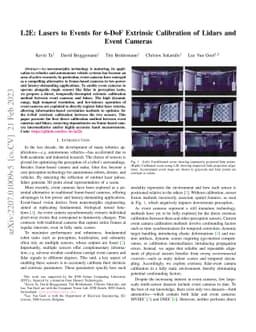 L2E: Lasers to Events for 6-DoF Extrinsic Calibration of Lidars and
  Event Cameras