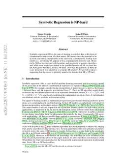 Symbolic Regression is NP-hard