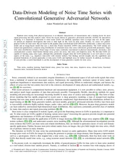 Data-Driven Modeling of Noise Time Series with Convolutional Generative
  Adversarial Networks