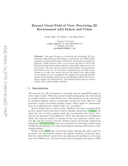 Beyond Visual Field of View: Perceiving 3D Environment with Echoes and
  Vision
