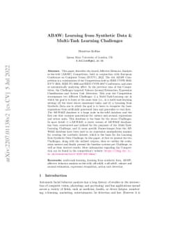 ABAW: Learning from Synthetic Data & Multi-Task Learning Challenges