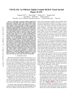 VIP-SLAM: An Efficient Tightly-Coupled RGB-D Visual Inertial Planar SLAM