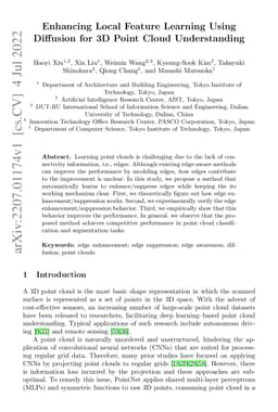 Enhancing Local Feature Learning Using Diffusion for 3D Point Cloud
  Understanding