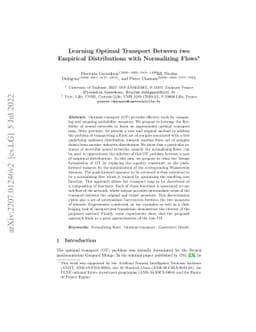 Learning Optimal Transport Between two Empirical Distributions with
  Normalizing Flows