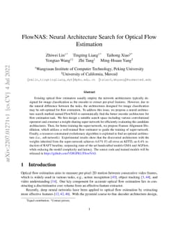 FlowNAS: Neural Architecture Search for Optical Flow Estimation