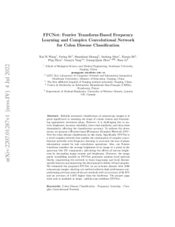 FFCNet: Fourier Transform-Based Frequency Learning and Complex
  Convolutional Network for Colon Disease Classification