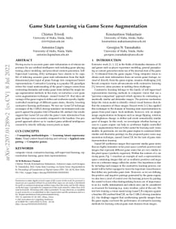 Game State Learning via Game Scene Augmentation