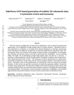 FakeNews: GAN-based generation of realistic 3D volumetric data -- A
  systematic review and taxonomy