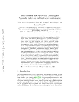 Task-oriented Self-supervised Learning for Anomaly Detection in
  Electroencephalography