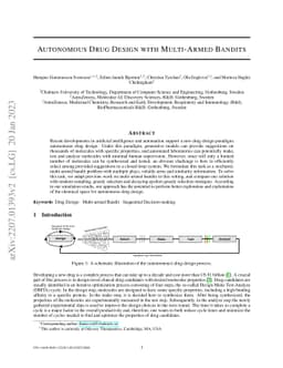 Autonomous Drug Design with Multi-Armed Bandits