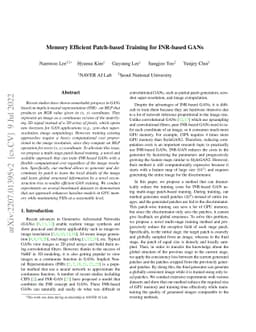 Memory Efficient Patch-based Training for INR-based GANs