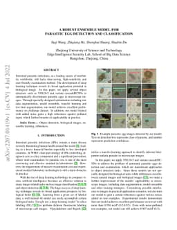 A Robust Ensemble Model for Patasitic Egg Detection and Classification