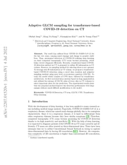 Adaptive GLCM sampling for transformer-based COVID-19 detection on CT