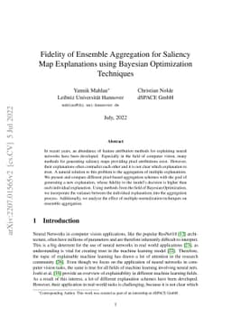 Fidelity of Ensemble Aggregation for Saliency Map Explanations using
  Bayesian Optimization Techniques