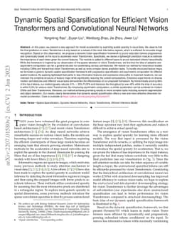 Dynamic Spatial Sparsification for Efficient Vision Transformers and
  Convolutional Neural Networks