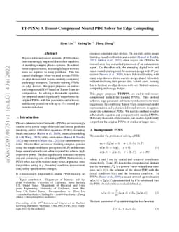 TT-PINN: A Tensor-Compressed Neural PDE Solver for Edge Computing