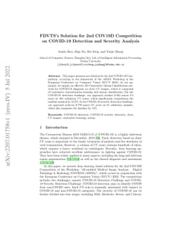 FDVTS's Solution for 2nd COV19D Competition on COVID-19 Detection and
  Severity Analysis